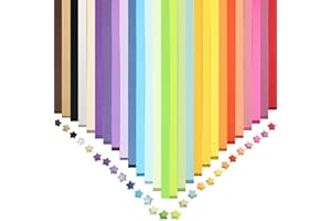 FoDau770 Solid Color Star Paper Strips, 1080 Sheet Origami Star Paper for Art Crafts Gift DIY Project - 27 Colors Type A