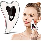 Zoo Beauty Facial Massager, 4-Mode Face Sculpting Tool with Heat, Red Light and Blue Light Therapy, Stainless Stee Electric Gua Sha for Lymphatic Drainage, Silver