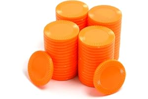 Smartdealspro 64pcs 32mm/1.26 Inch Opaque Plastic Learning Counters Disks Mini Poker Chips Game Tokens with Storage Box