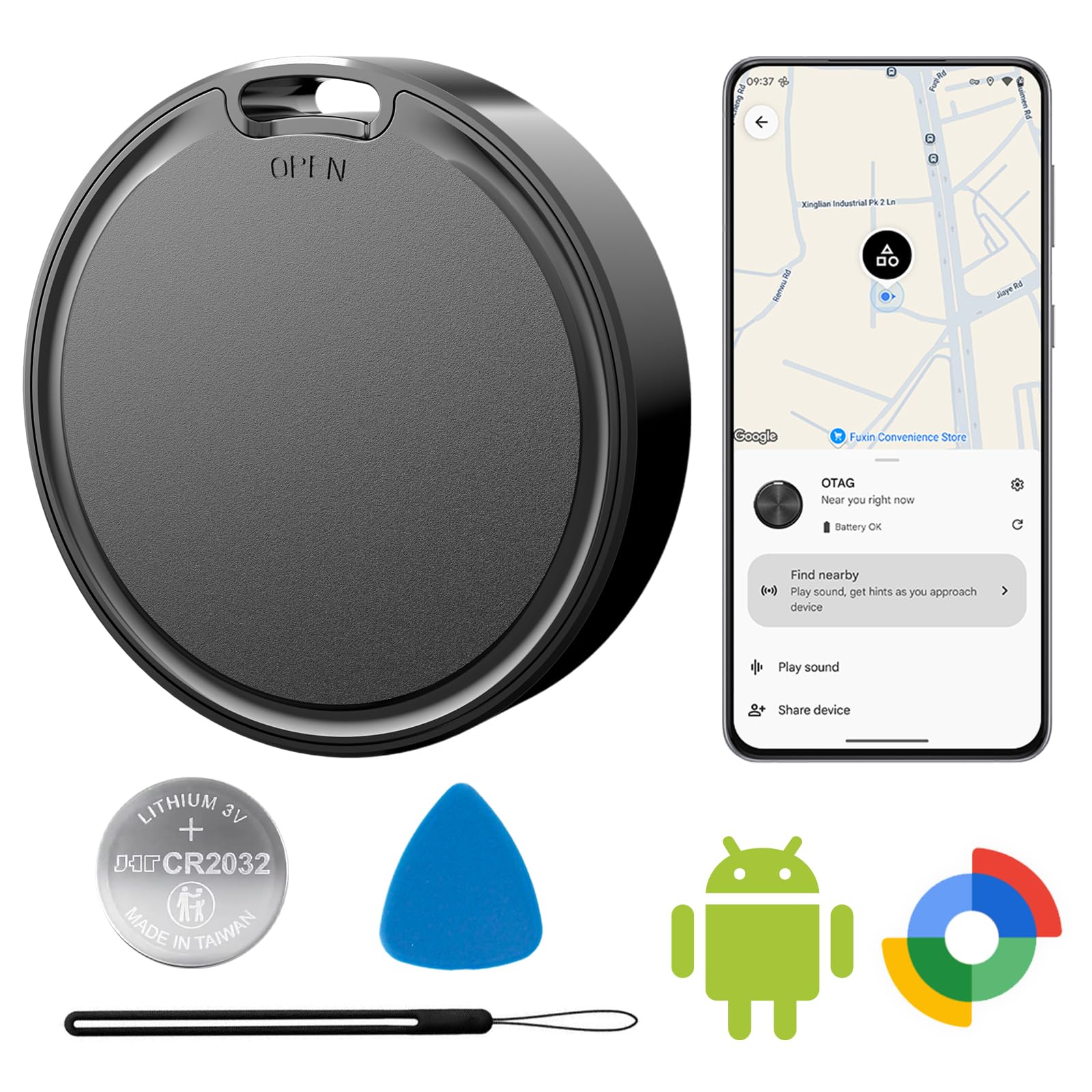 Photo 1 of Air Tags for Android,Air Tags-1 Pack Android,Android Tracker Tags,2 Year Battery Life,Google Find Trackers for Google'S Find Hub App,IP65 Waterproof Luggage Tracker Android for Keys,Wallets,Luggage