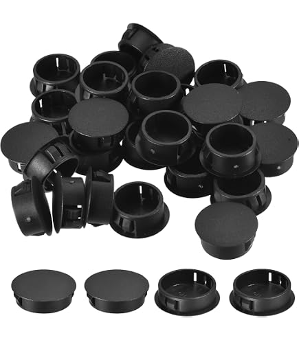 Tapones Redondos De Plástico  16 Mm , 16 Tapones Redondos Para Tubos De Silla Insertos De Cupula Acanalada Para Patas De Mesa Sillas Y Muebles Negros