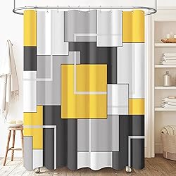 BTTN 78 Inches Long Shower Curtain, Tall Geometric