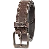 Columbia Men's Leather Classic Brown & Tan Casual Belt for Jeans, Khakis, Chinos