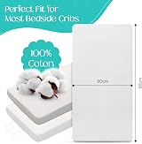 Sasma Home Pack of 2 Jersey Cotton Crib Fitted Sheets White 50x85cm view 2
