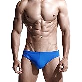 AIMPACT Mens Vintage Swim Briefs Sexy Bikini Swimwear Quick Dry Retro Swimsuit with Drawstring