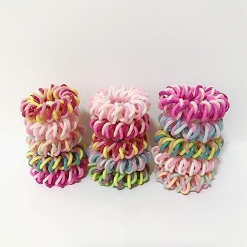 Amazon Com Spiral Hair Ties Plastic Elastics Hair Ties