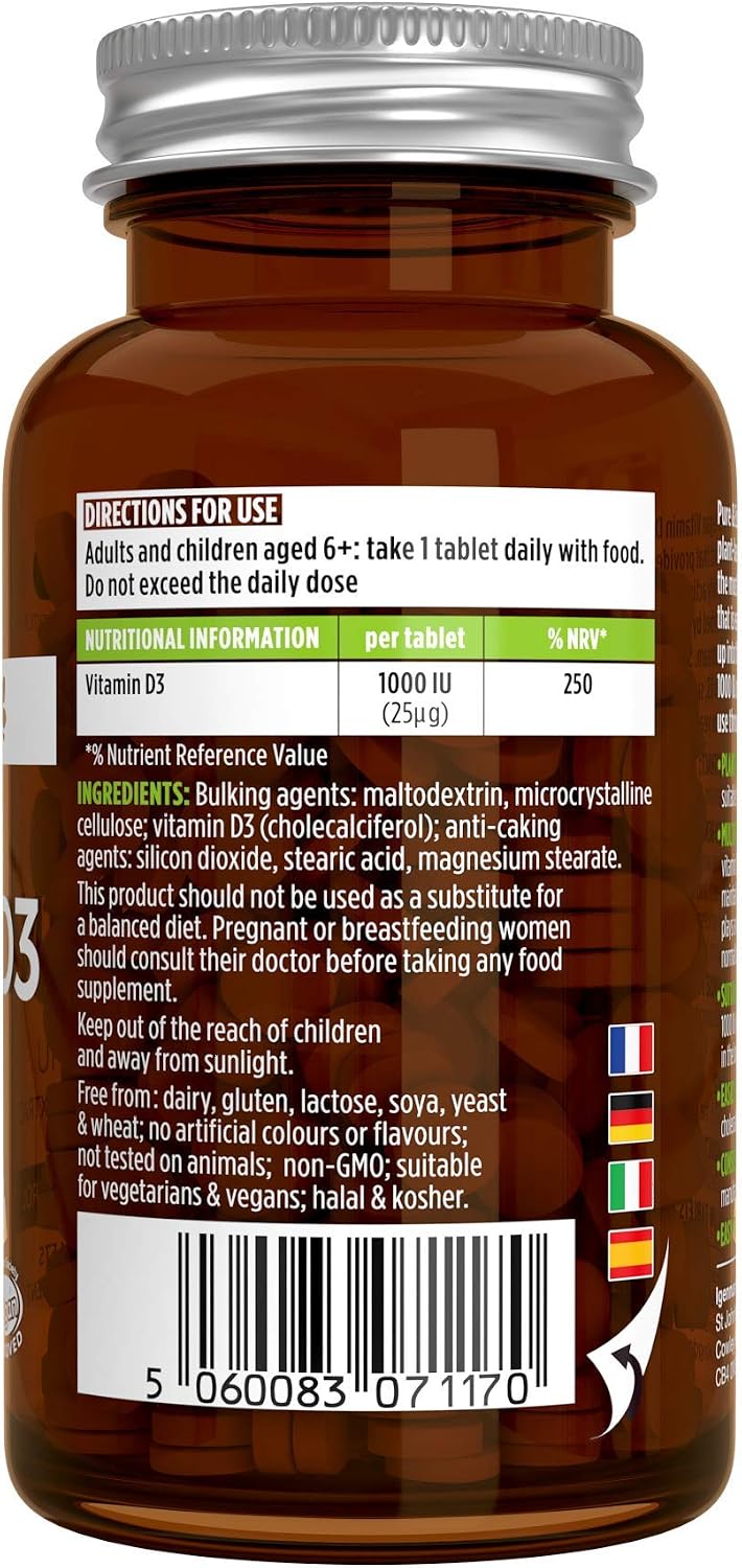 Igennus Pure & Essential, Vegan Vitamin D3, 1-Year Supply, 1000 iu, Natural Plant-Based Algae, Small Tablets for Kids & Adults - Image 4