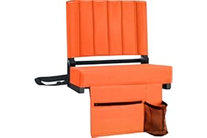 Buymoth Stadium Seat for Bleachers with Back Support Bleacher Seat Thick Cushion, Cup Holder, Carry Handle and Shoulder Strap for Outdoor Sports Events, Picnics, Beaches