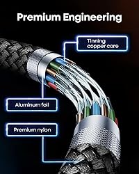 eyjiew USB C Cable 1.5FT [3Pack], Short USB A to