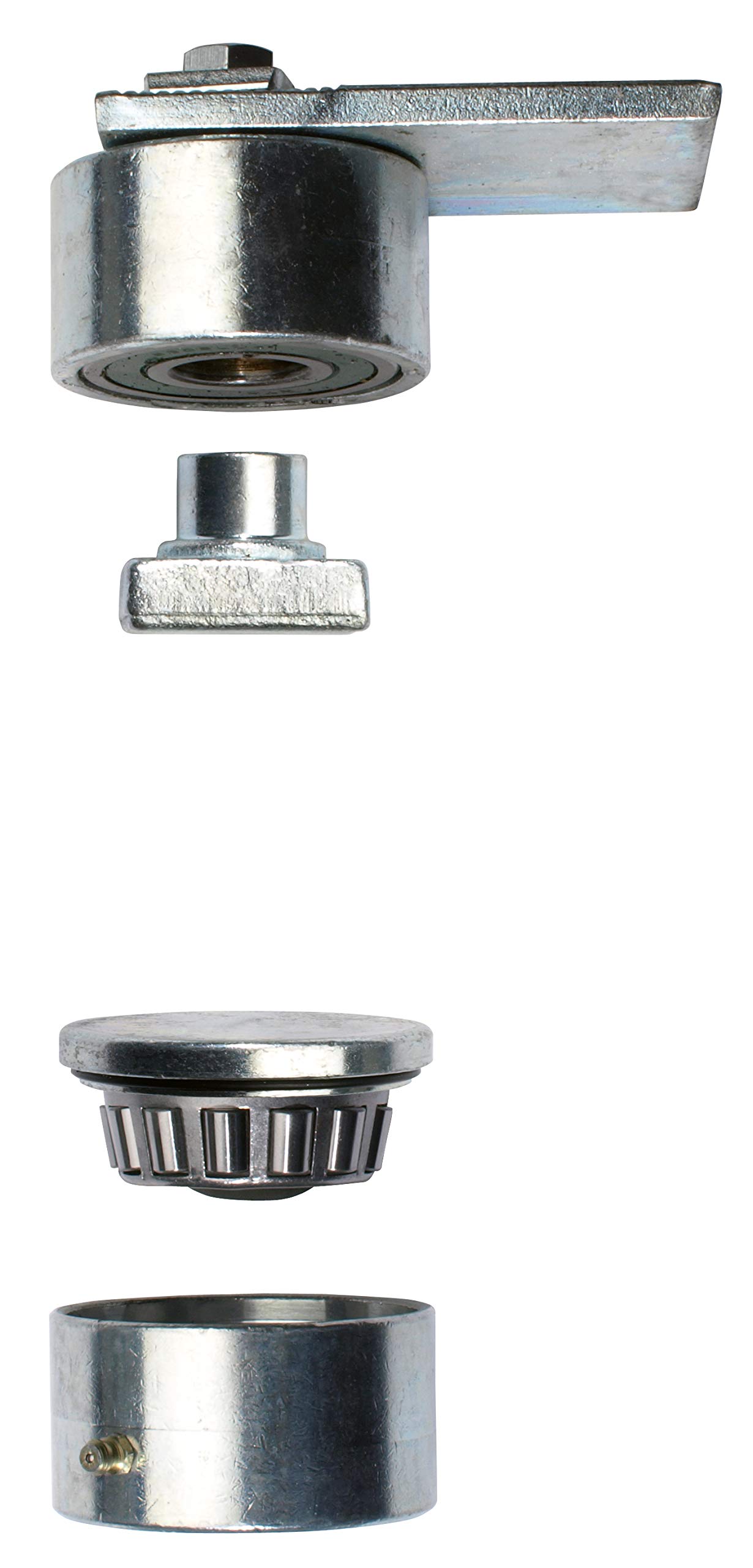 Gah-Alberts 419462 Gate Hinge with Tapered Roller Bearing L x H Weld-on Clip 120 x 8 mm Diameter 50 mm Blue Galvanised