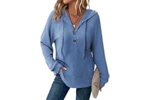 RIROW Womens Tops Long Sleeve Hoodies Fuzzy Striped Drawstring Hooded Shirts 2025 New S-3XL