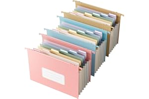 EcoStash Wheat Straw Expanding Hanging File Folders, 3 Color File Organizer, 1.2" Accordion Pockets, Large Capacity, Letter Size for Filing Cabinet, 100% BPA Free, Return to Nature, Healthy Living