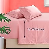 Manyshofu Extra Deep Pocket Queen Sheet Sets - Hotel Luxury 1800 Thread Count Sheets & Pillowcases - Microfiber Bedding Set up to 24" Mattress - Blush Pink Bed Sheets 18-24 Inch Deep Pockets - 4 Piece