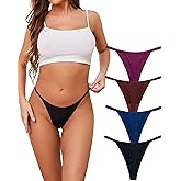 ZIMEMPOP Women's Seamless No Show Thongs, Breathable Daily Underwear