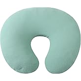 Onacosht Muslin Nursing Pillow Cover Soft 100% Cotton Feeding Pillow Slipcover Fits Standard Infant Nursing Pillow for Boy and Girl, Green