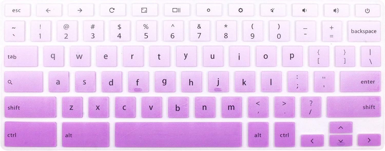 Keyboard Protective Skin Compatible Dell Chromebook 3120 3180 3181 3189 5190 3100 C3181 P22T 11.6 inch & Dell Chromebook 3380 13.3 inch (Not FIT Dell Inspiron 11 Windows Laptop 3180 3185) Ombre Purple