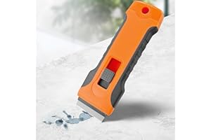 Razor Blade Scraper Tool with 5 Extra Blades, Heavy Duty Glass Scraper for Stove Top, Oven Door, Cooktop, Window, Paint Remov