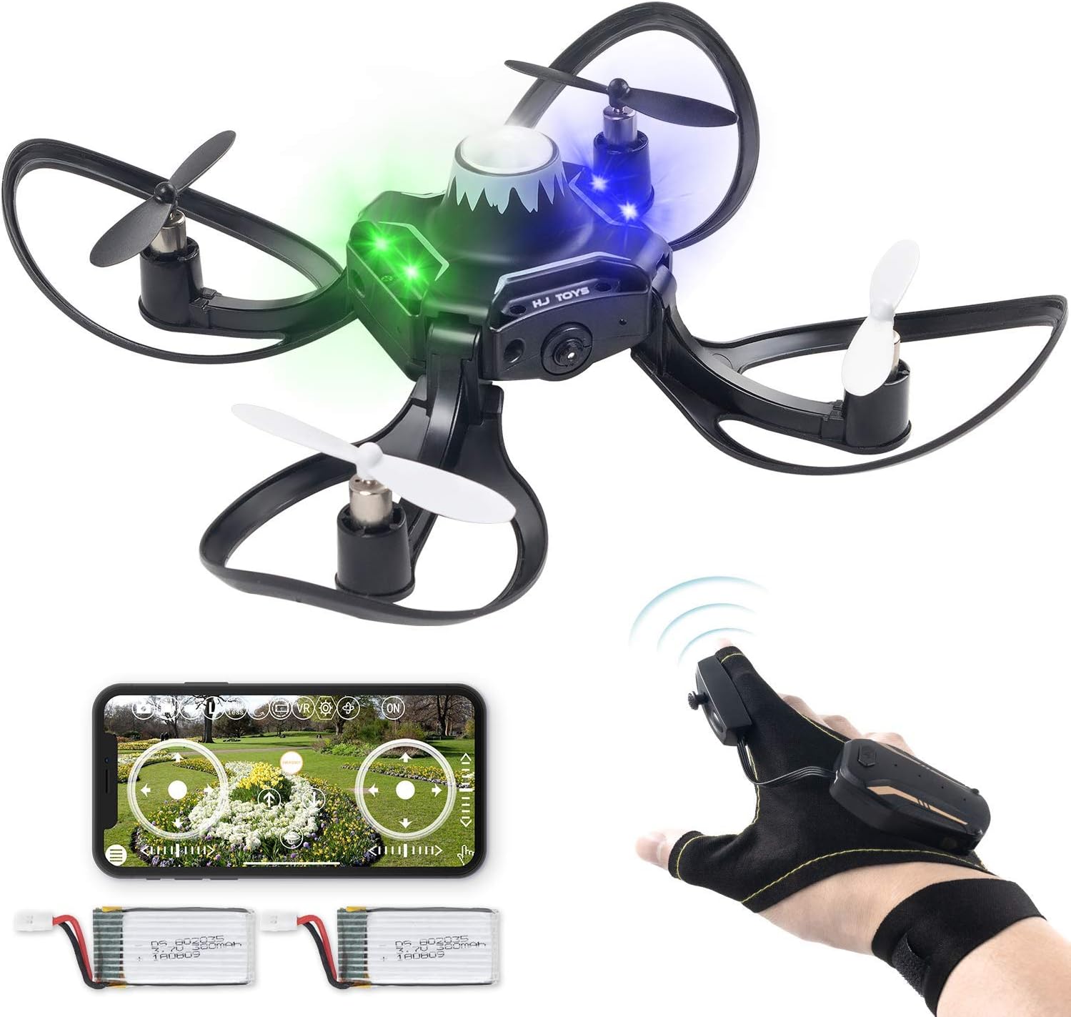 Andals Newest Gesture Control Drone 2.4G 6 Axis 480 HD FPV Camera Mini RC Quadcopter with Altitude Hold, Gravity Sensor Function Outdoor Fly Freely Gesture & APP Control Drone (Deep Black)
