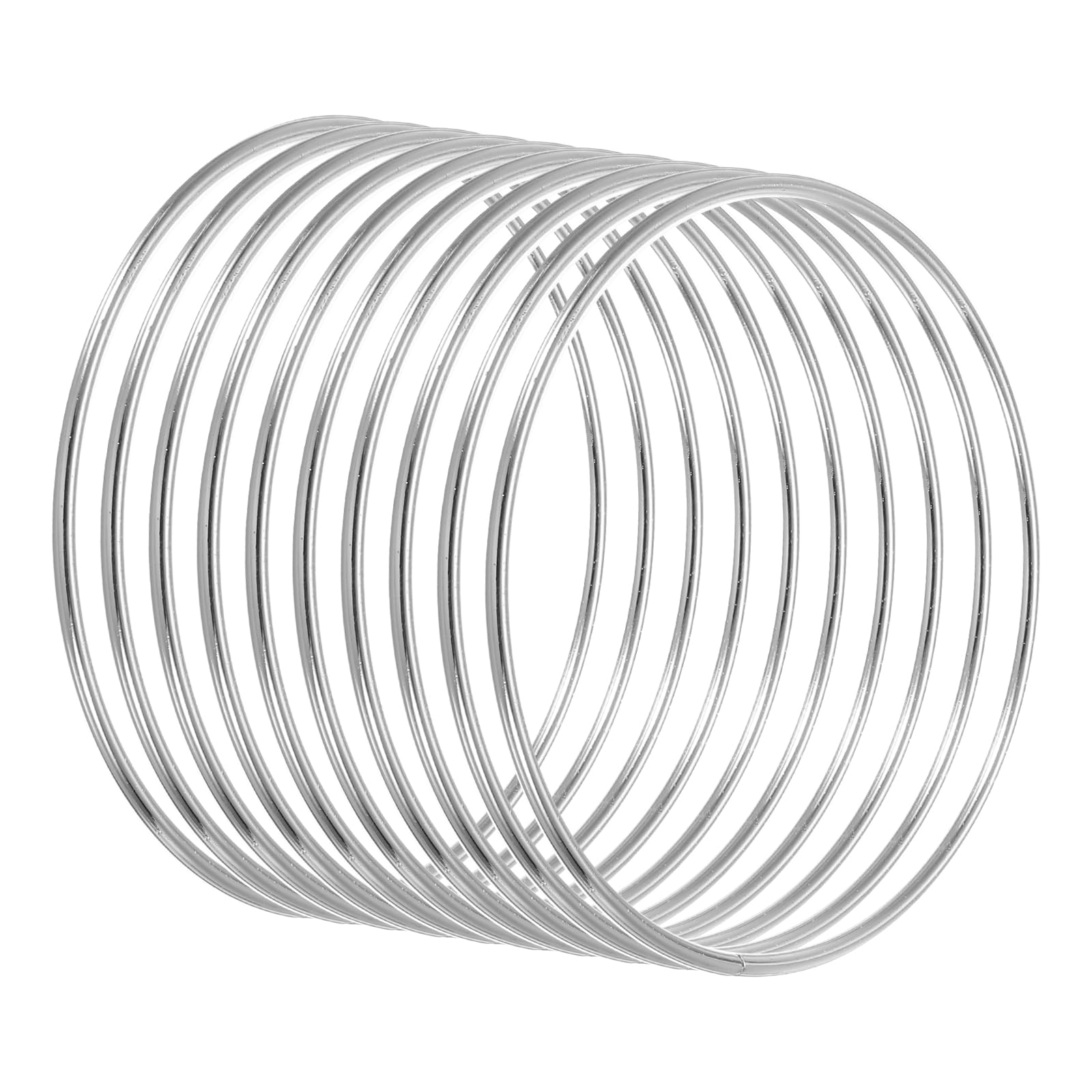 PATIKIL 4 Inch Dream Catcher Rings, 10 Pcs Metal Macrame Wreath Floral Round Ring Hoop for Home Car DIY Craft Wedding Wall Hanging Decorations, Silver