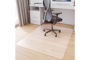 Cybstrax Office Chair Mat for Hardwood Floor, 60" x 46" Clear Floor Mat, 0.08" Thick Slip Resistant Heavy Duty Floor Protector Chair Mats for Rolling Chairs, Computer & Desk Chair Mat-Easy to Clean