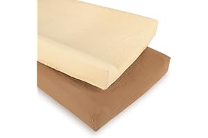 Hooyax Baby Changing Pad Cover 2-Pack, Muslin Soft Breathable Changing Table Pad Covers for Nursery, Easy Care Changing Pad S