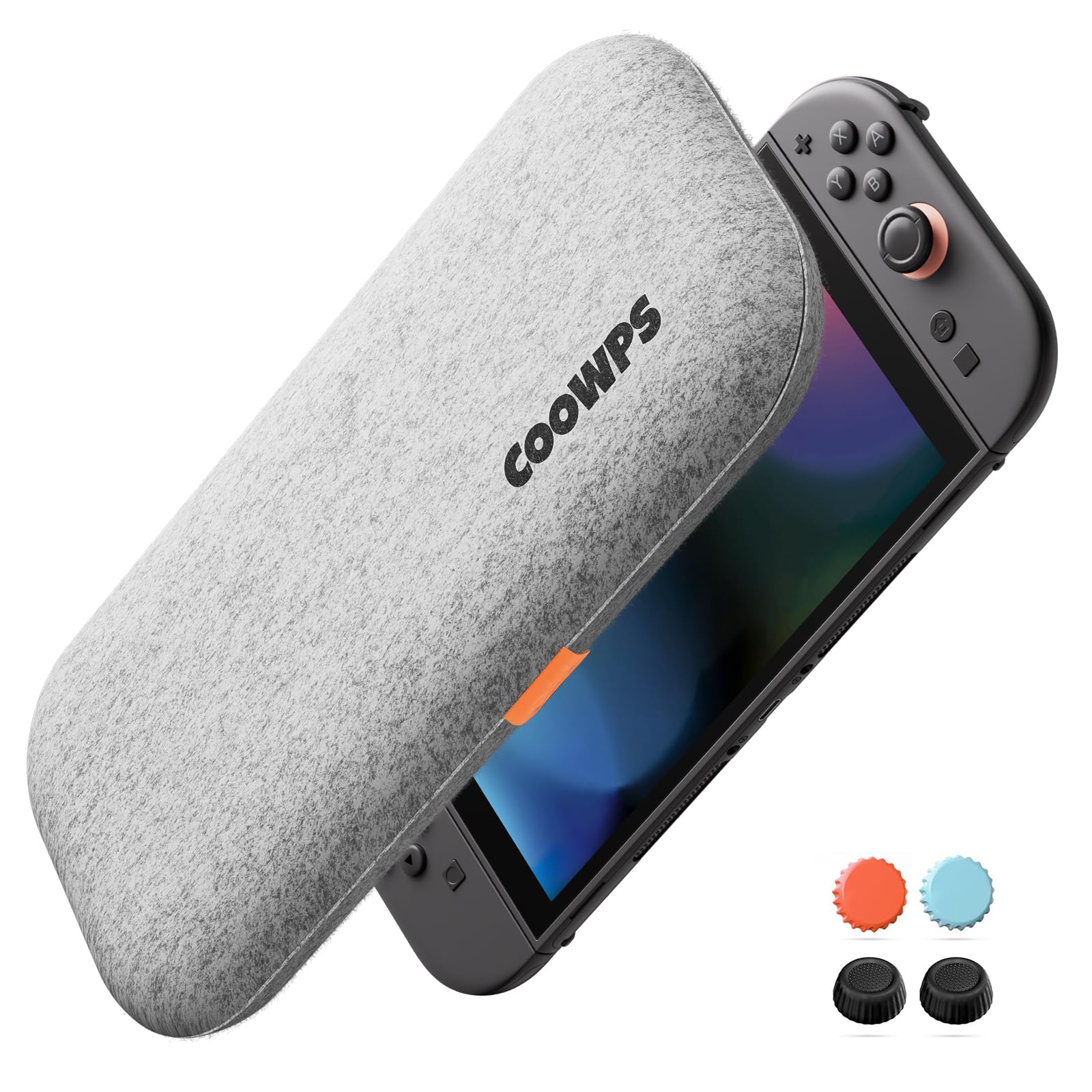 COOWPS Ultra Hard Switch 2 Case for Nintendo Switch 2 2025, with 4Pcs Thumb Grips, Odorless Felt Military Grade Protection, Soft Lining Carrying Case with 8 Game Card Slots