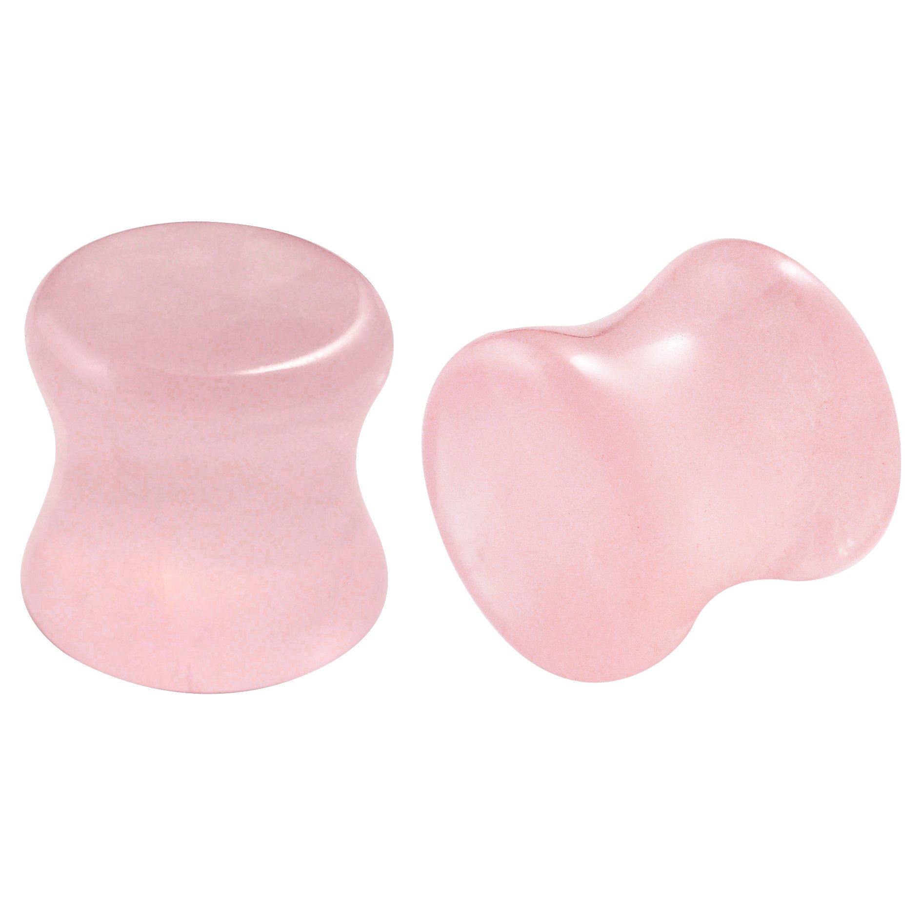 2pc Rose Quartz 00g Plugs Stone Ear Gauges Double Flared Earrings for Women Men Piercing Jewellery