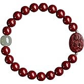 Chiorgone Cinnabar Zodiac Patron Buddha Bracelet, Feng Shui Spiritual Amulet for Protection & Good Luck, for Men & Women