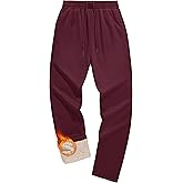 MAGCOMSEN Men's Winter Fleece Pants Sherpa Lined Sweatpants with Pockets Drawstring Lounge Running Athletic Warm Pants