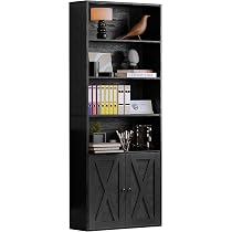 IRONCK 78.7" Tall Bookcase With 4 Drawers & 4 Doors - 6-Tier Storage Shelf, Industrial White For Living Room Or Office