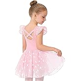 Mecceos Girls Ballet Leotards Skirt Toddler Dance Ballerina Dresses Outfit Gymnastic Ruffle Butterfly Sleeve