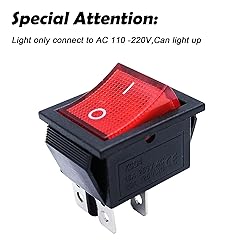 mxuteuk 3pcs AC110V/120V Rocker Switch DPST ON-Off