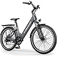 Funhang Electric Bike for Adults, 1000W Peak Ebike, 50Miles 21.7MPH Step Thru Electric Bicycle, 26" Commuter E Bikes with 48V Built-in Removable Battery, Adjustable Stem, 7-Speed, Front Suspension