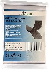 On1shelf 18cm Ultra Wide Self Adhesive Hook and Loop Strips Set Black 1m view 3