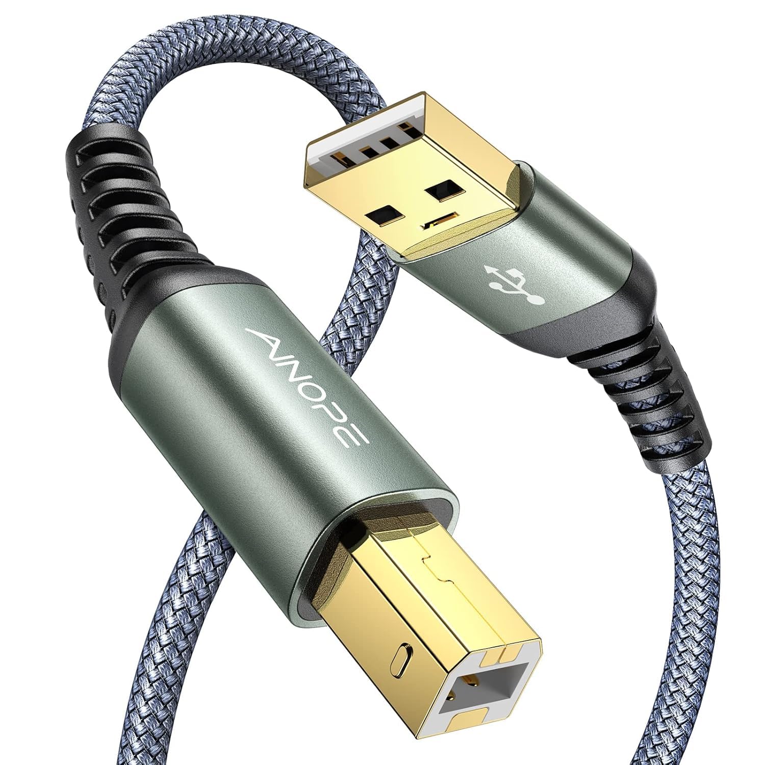 Manhattan 6ft Braided USB 2.0 Cable – A Male To Micro-B Male – Black/Green, Hi-Speed