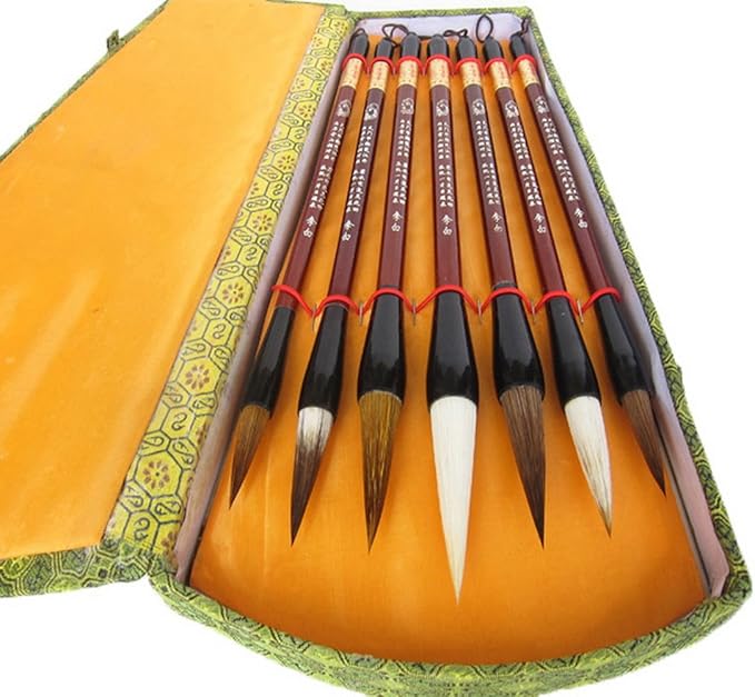 Chinese Calligraphy Gift Box Brush Set 7 Pcs Kanji Brushes