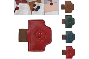 OANRUYAN Personalized Magnetic Bygone Mark Bookmark with Pen Holder, 26 Letters Name Initial Custom Leather Book Mark for Women, Gifts for Book Lovers and Readers (Red,J)