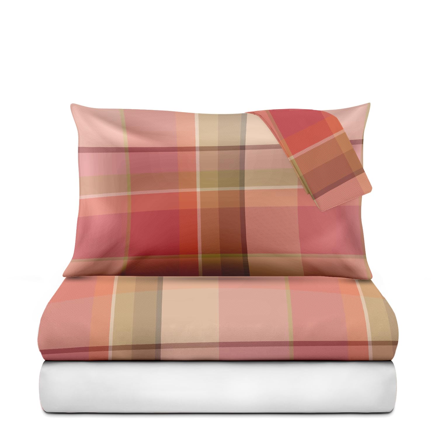 Le vie del cotone, Mr Tartan Single Sheet Set in Percale Pure Cotton