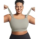 VFUS Women's Sports Bra Wirefree Adjustable Medium-High Support Everyday Wear for Large Bust Plus Size with Removable Pads