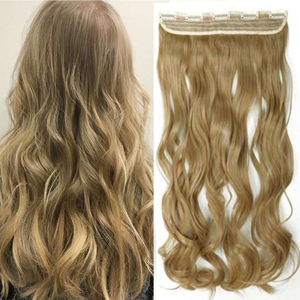 29" One Piece Clip In Hair Extensions Curly Ombre Hairpieces 5 Clips