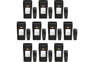 Teseko 10 Pack NNTN4497CR NNTN4497DR NNTN4496 7.4V 2250mAh Li-ion Battery for Motorola CP040 CP140 CP150 CP160 CP180 CP200 CP200D CP250 CP380 PR400 EP450 EP450S DEP450 GP3688 GP3188 with Belt Clip