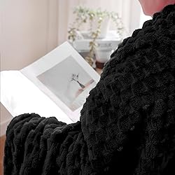 Puncuntex Black Throw Blanket 90"×90" inches Fuzzy