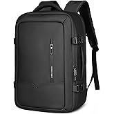 HEROIC KNIGHT Travel Backpack for Men Women, 28L Airline Approved Carry On Backpack, 17 inch Water Resistant Business Laptop Backpack, Personal Item Luggage Bag for Weekender Hiking, Black