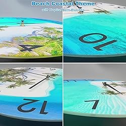 Beach Decor 12" Outdoor Clock Waterproof - Coastal