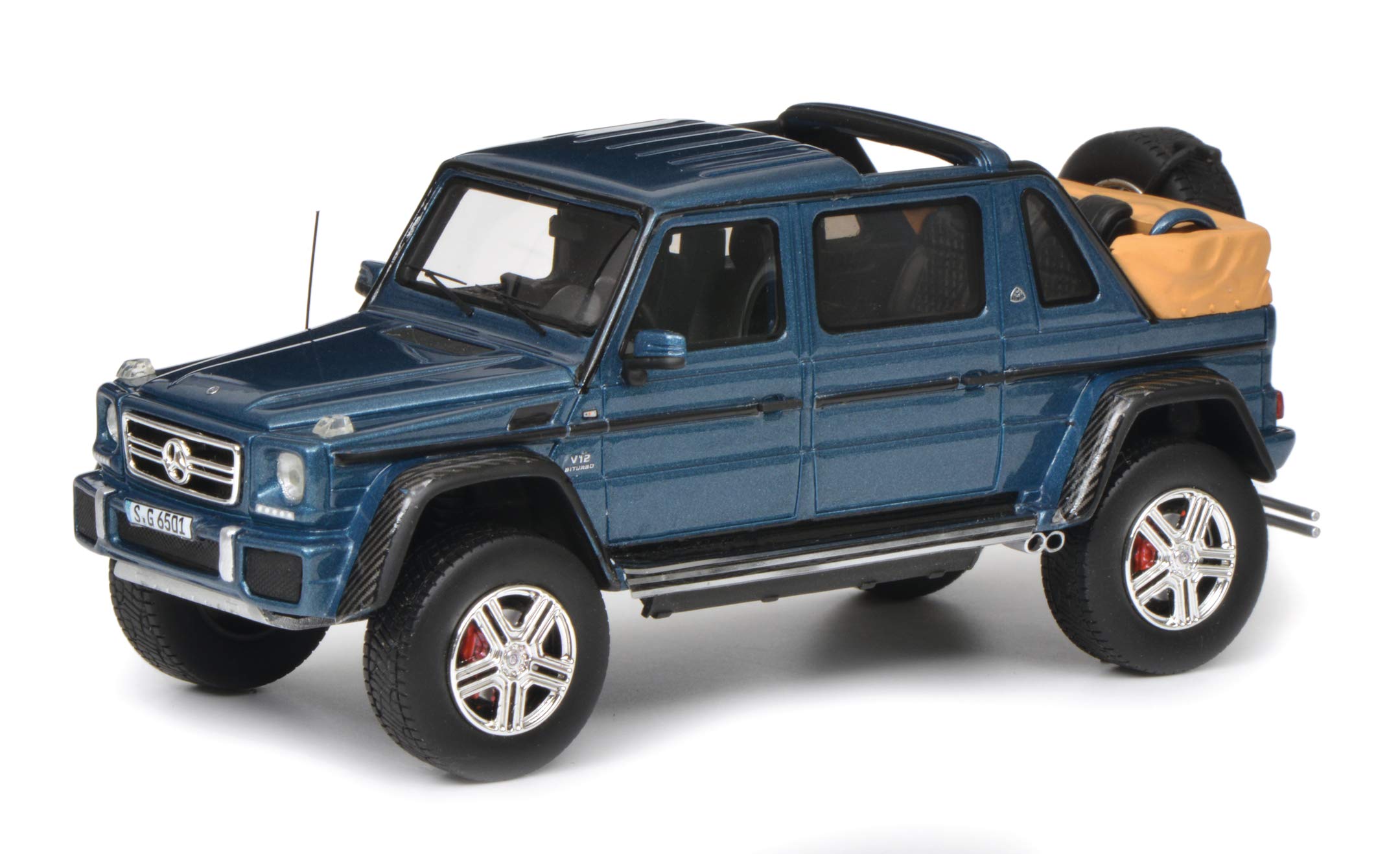 Schuco 450900400 450900400-Mercedes-Maybach G650, 1:43, Model Car, Model Vehicle, Blue/Metallic