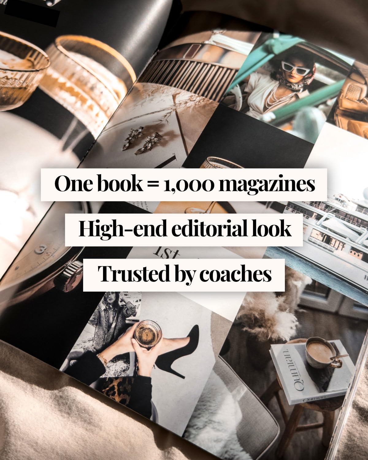 Vision Board Book Magazine for Women - 1000+ Diverse Pictures, Quotes, Self-Discovery Exercises | Complete Collage Clip Art Supplies Kit for Adults | Ideal for Vision Mood Board Party & Manifestation