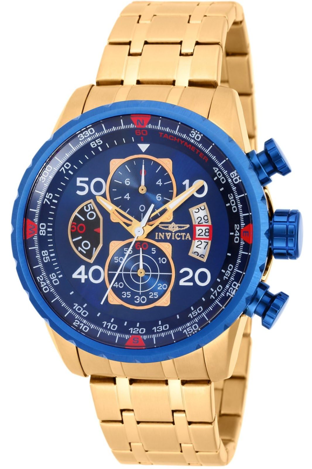 Invicta Aviator 19173 Men's Watch - Waterproof - Analogue - Quartz Movement - stainless steel with blue dial - 48mm — image 1