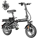 RPINT Foldable Electric Bike for Adults and Teens with 750W Peak Motor, 14" Folding Mini Ebike with 48V Removable Battery, Commuter E-Bike with 20MPH and 30-35 Miles PAS Range, City Electric Bicycle