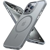 TORRAS Magnetic Shockproof for iPhone 15 Pro Case Mil-Grade Drop Tested | Compatible with MagSafe, Shockproof Translucent Durable Slim Protective, Anti Scratch, Anti Fingerprint, Grey