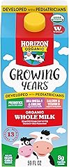 Horizon Organic Growing Years Whole Milk, High Vitamin D Organic Milk for Growing Kids with DHA Omega-3, Choline, and Prebiot